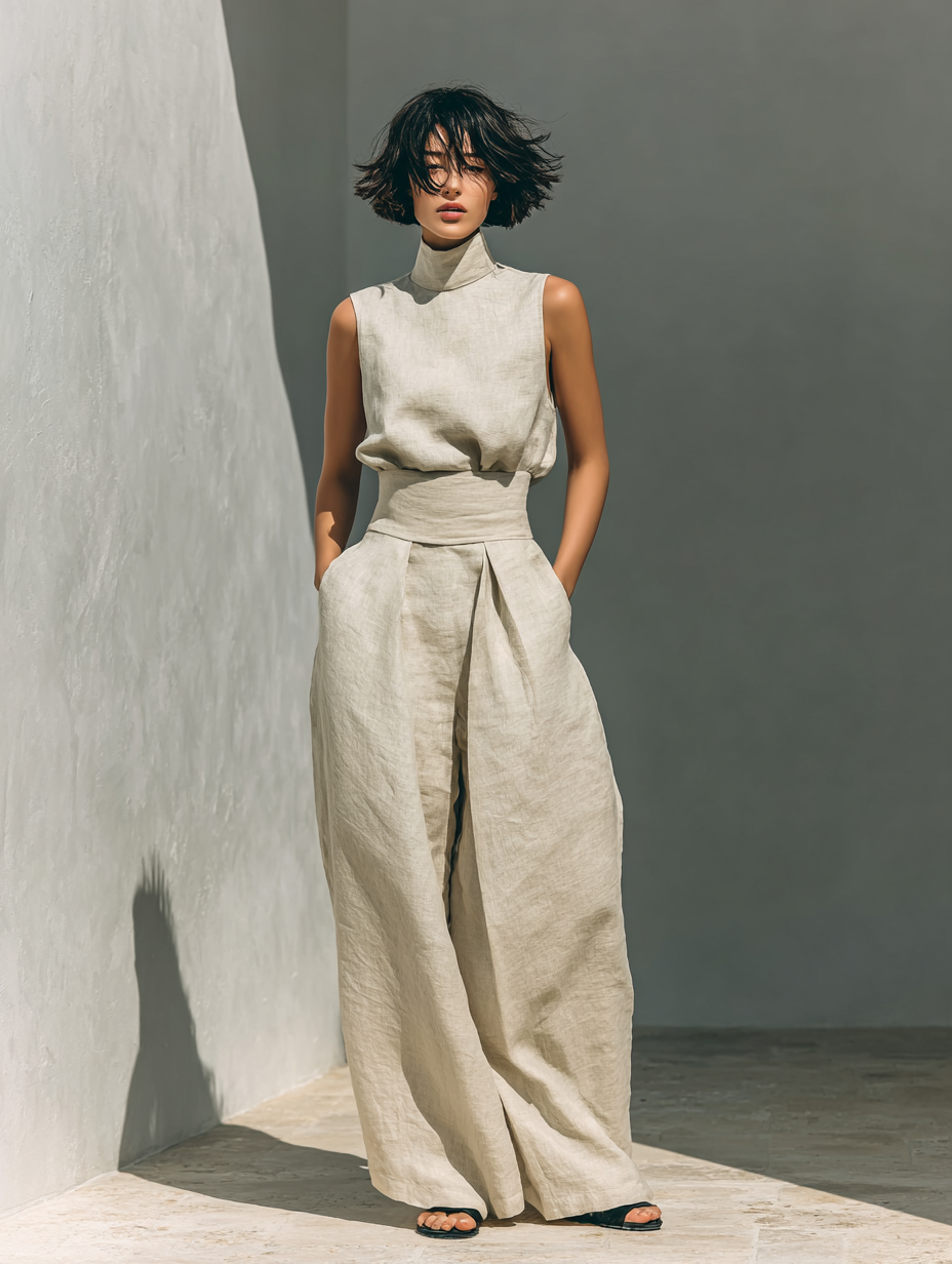 Venancia | Coordinato Minimalista Top e Pantalone Ampio