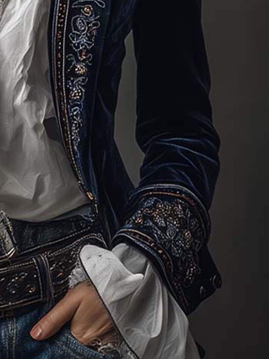 Athénaïs | Giacca Vintage Blu Navy - immagine 8