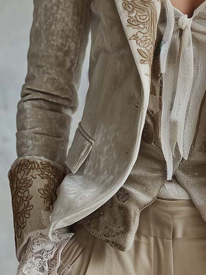 Constance | Blazer Sartoriale Avorio Ricamato - immagine 3