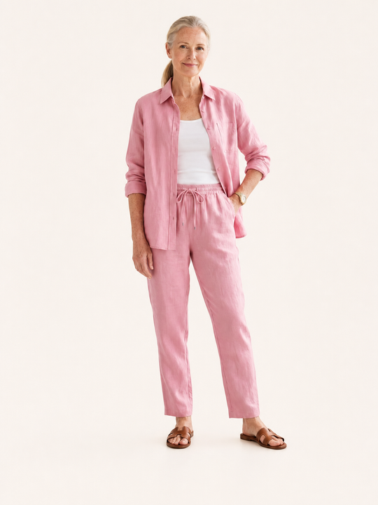 Nora | Completo Camicia a Maniche Lunghe e Pantaloni Affusolati