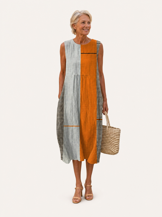 Melina | Abito Midi Color Block