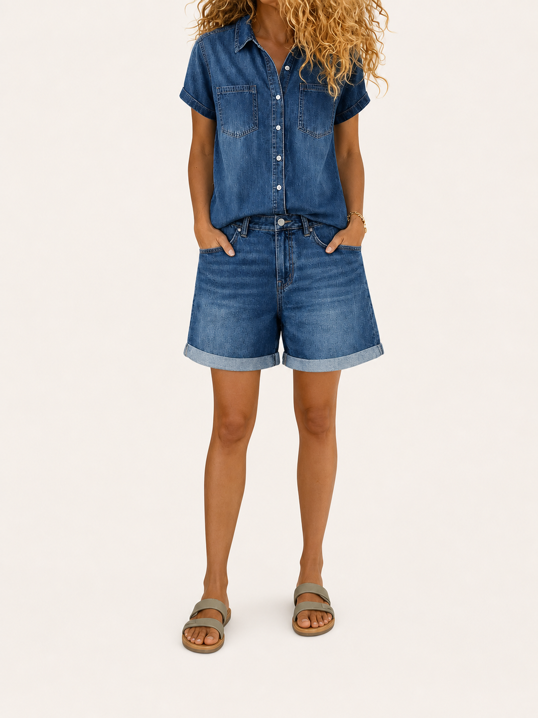 Stefania | Set Corto in Denim Comodo