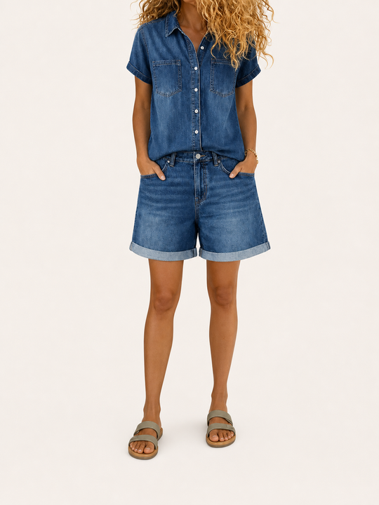 Stefania | Set Corto in Denim Comodo