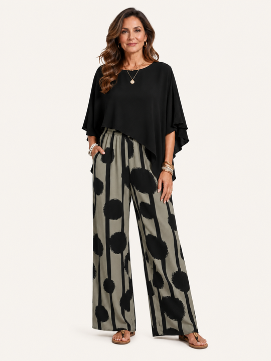 Valeriana | Coordinato Top Asimmetrico e Pantalone Boho