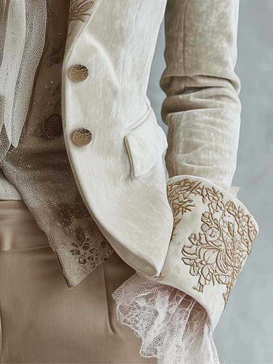 Constance | Blazer Sartoriale Avorio Ricamato - immagine 6