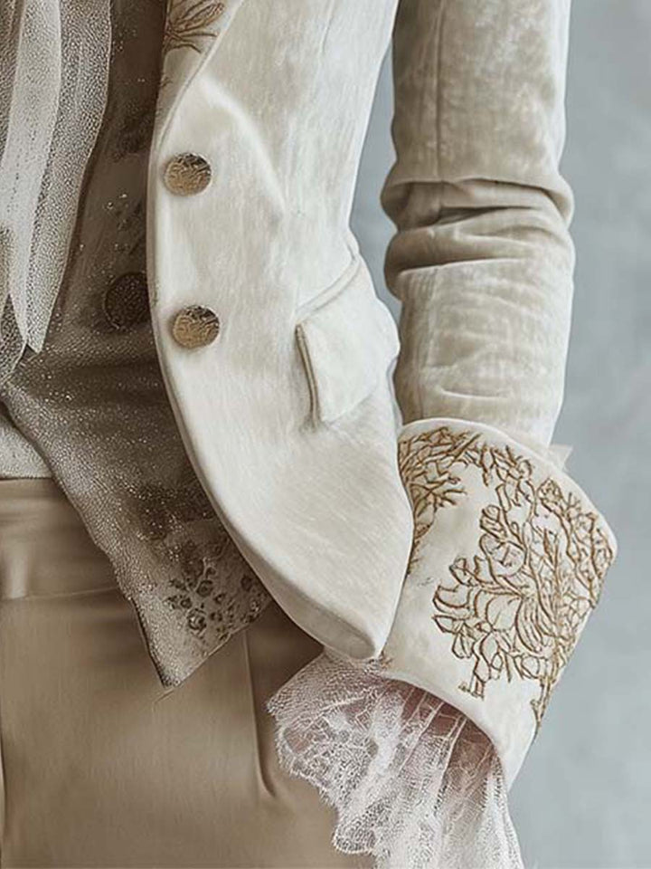 Constance | Blazer Sartoriale Avorio Ricamato - immagine 6
