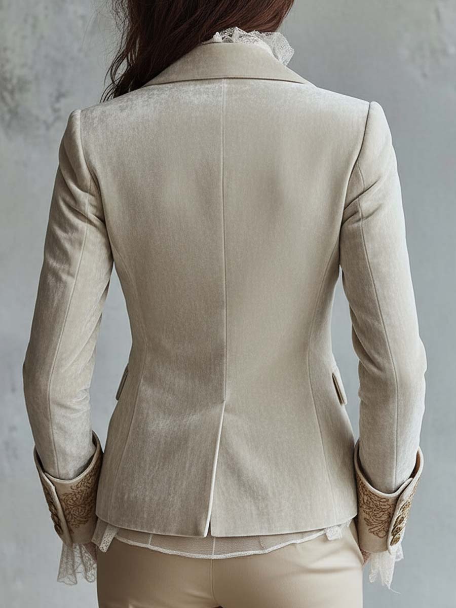 Constance | Blazer Sartoriale Avorio Ricamato - immagine 7