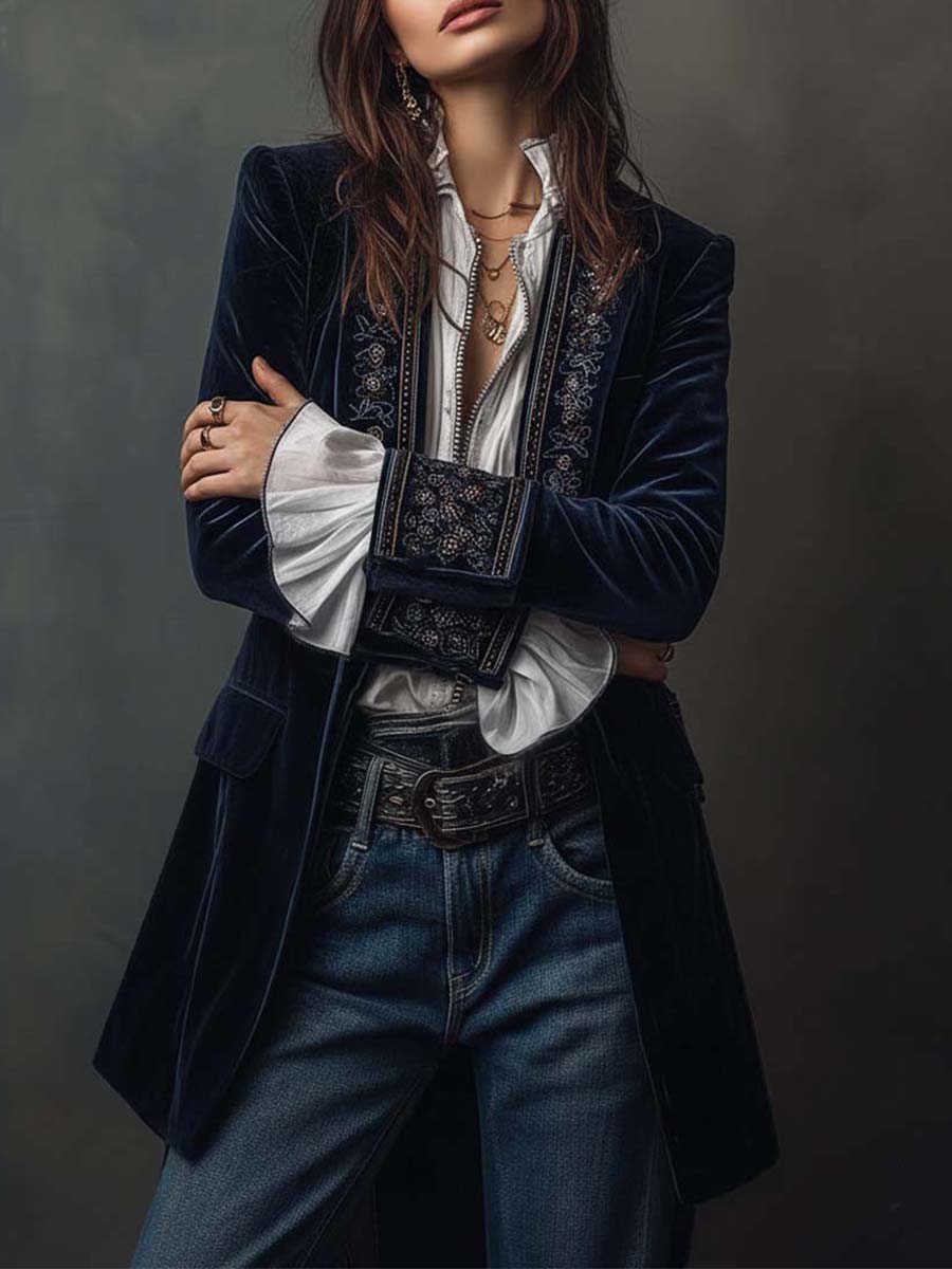 Athénaïs | Giacca Vintage Blu Navy - immagine 2