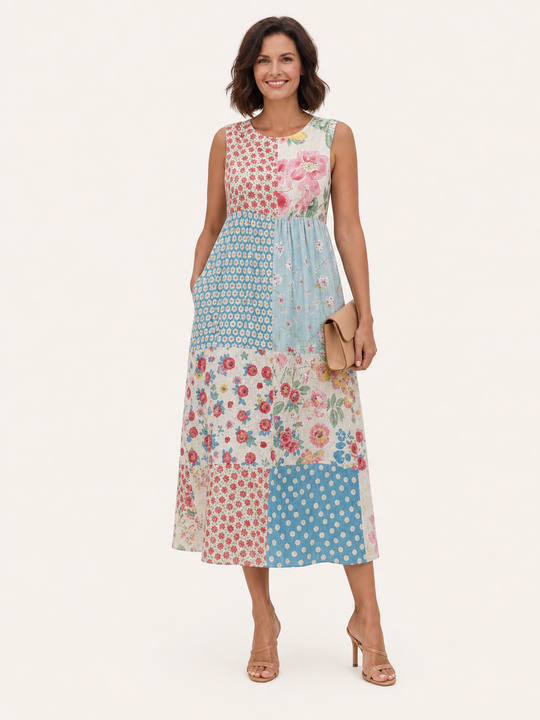 Rania | Abito Midi Patchwork