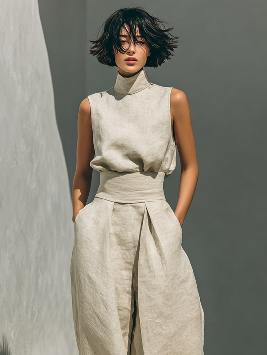 Venancia | Coordinato Minimalista Top e Pantalone Ampio
