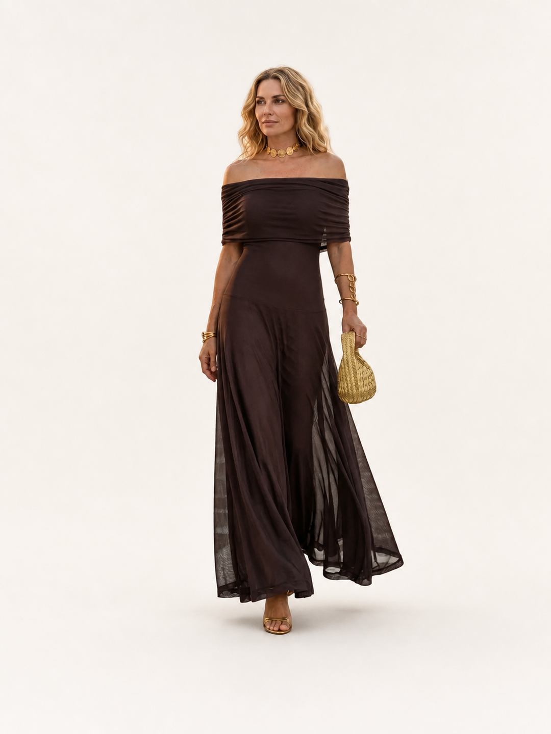 Chloe | Abito Lungo Off-Shoulder