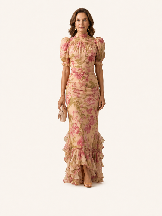 Vianne | Abito Maxi con Scollo Alto Delicato