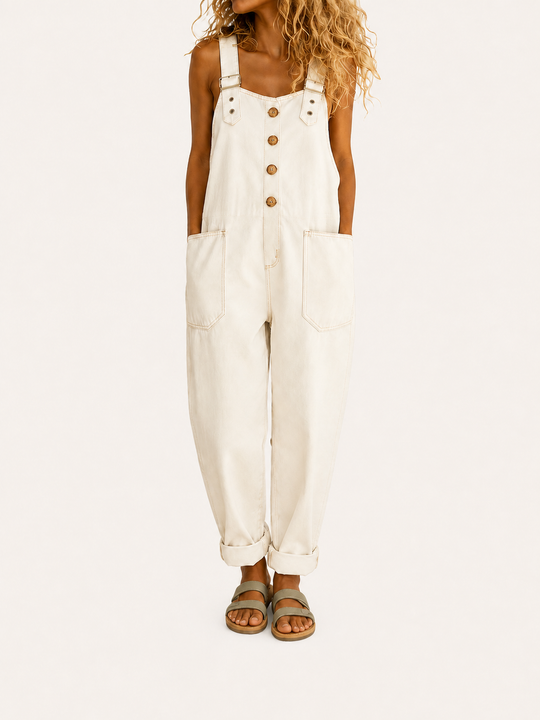Mae | Salopette Vintage in Denim di Cotone con Bretelle Regolabili