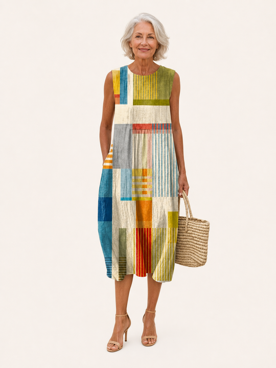 Vicky | Abito Midi Geometrico
