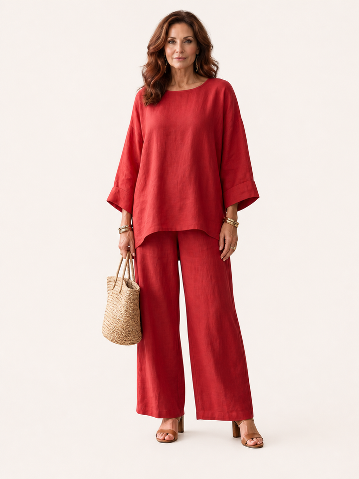 Giovana | Set Tunica Oversize e Pantaloni a Gamba Larga
