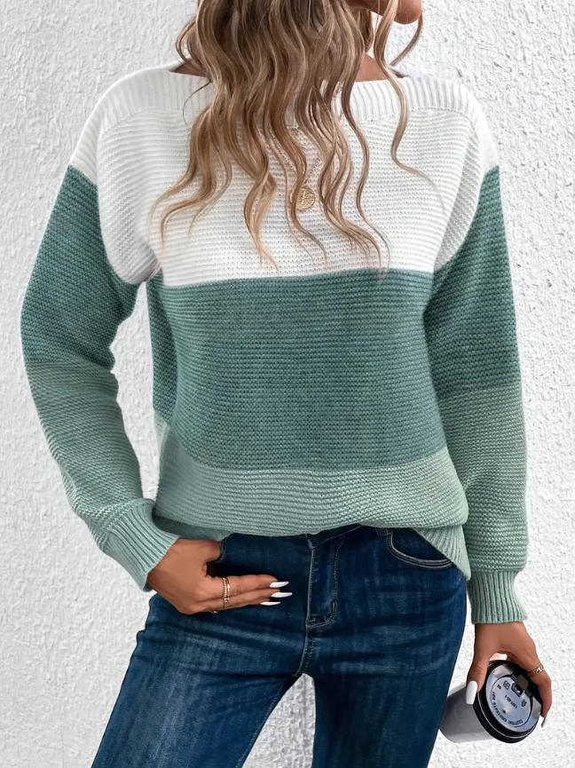 Calista - Maglione Elegante a Maniche Lunghe con Spalle Cadute