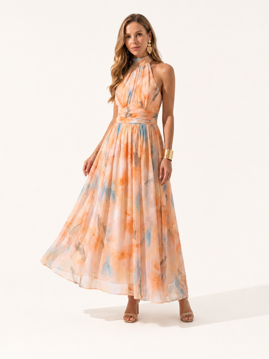 Stephanie | Abito in Raso con Scollo Halter