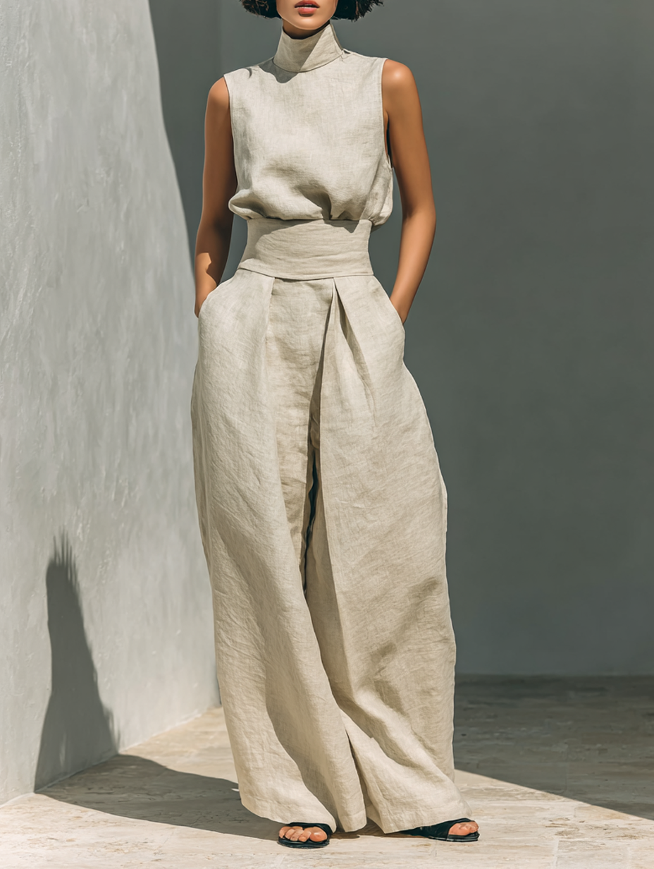 Venancia | Coordinato Minimalista Top e Pantalone Ampio
