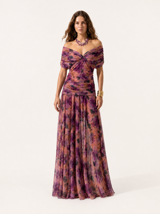 Xenia | Abito Lungo Elegante con Scollo a V
