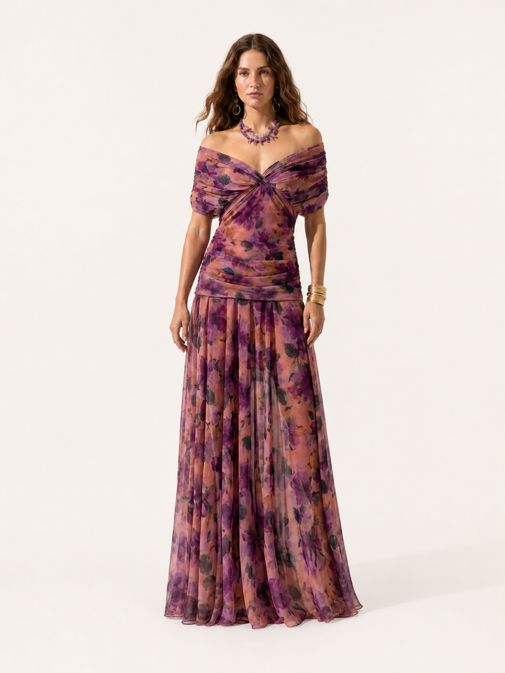 Xenia | Abito Lungo Elegante con Scollo a V