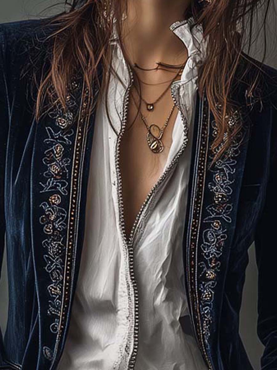 Athénaïs | Giacca Vintage Blu Navy - immagine 5