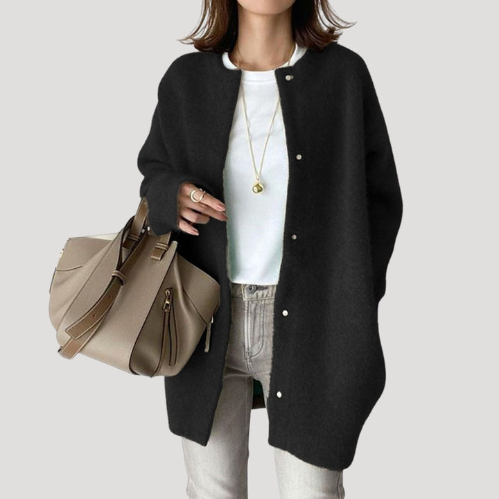 Cardigan lungo da donna in lana, morbido e accogliente
