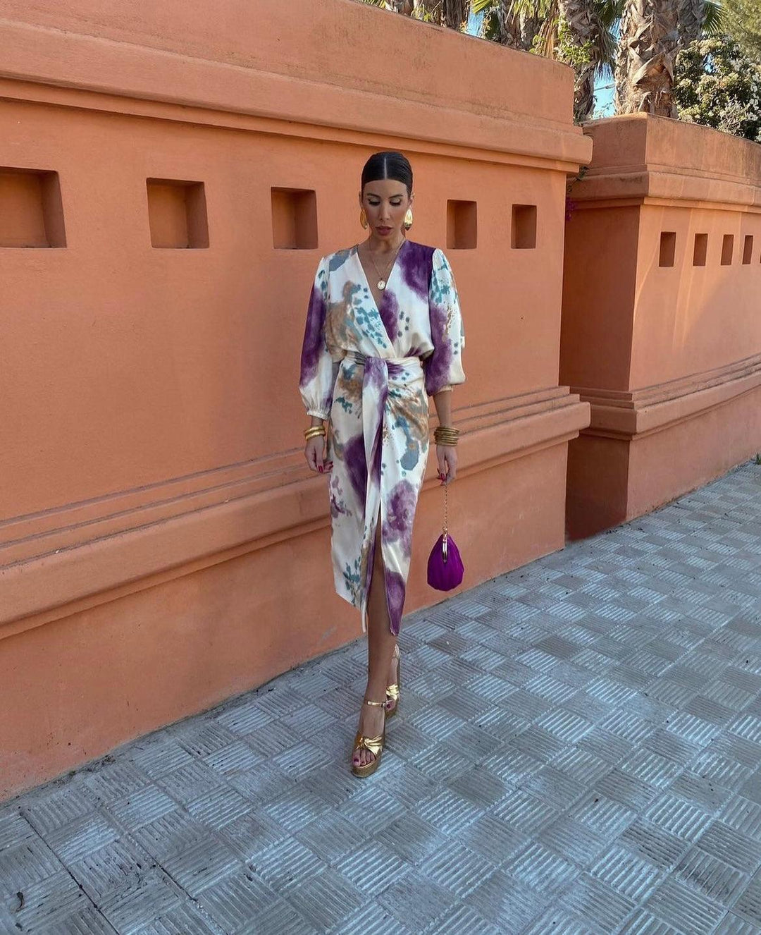 Valeria | Abito in Raso con Scollo a V
