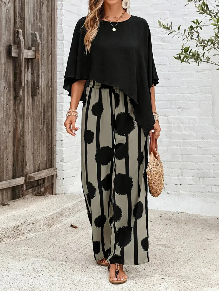Valeriana | Coordinato Top Asimmetrico e Pantalone Boho