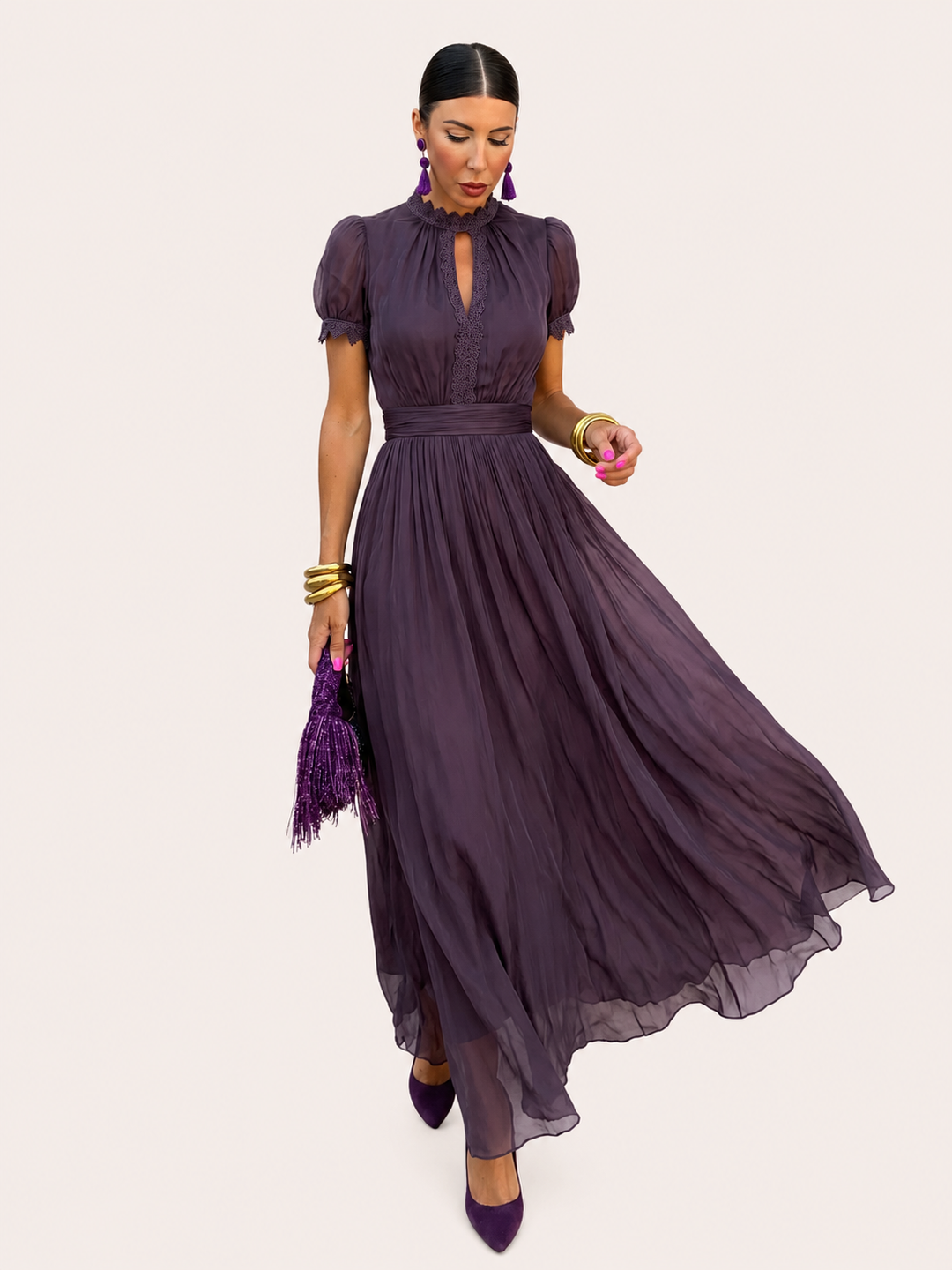 Ashley | Abito Lungo Vintage in Chiffon