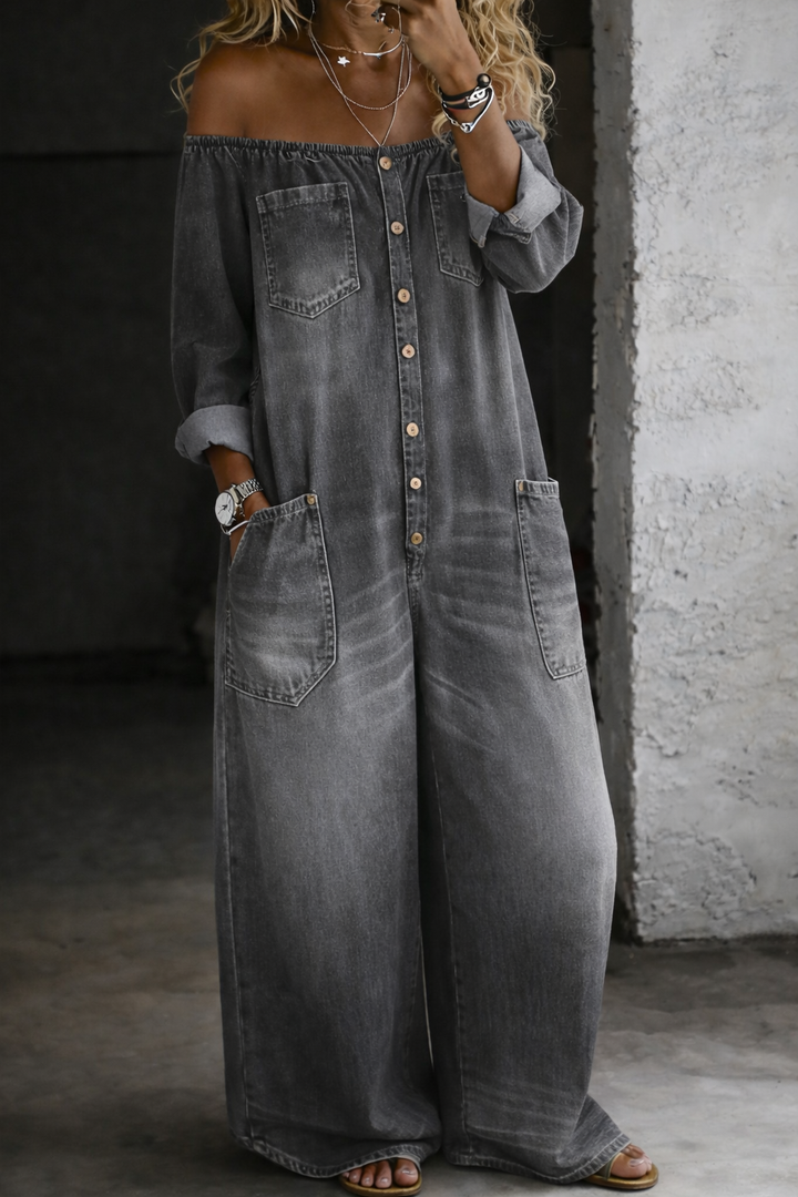 Elena | Salopette con Spalle Scoperte e Manica Lunga