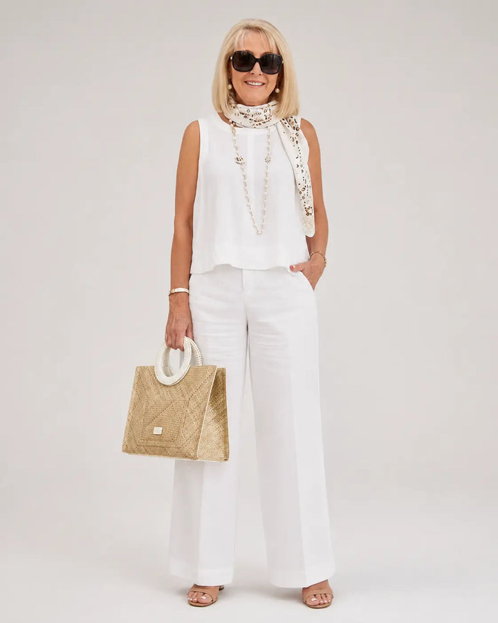 Trinidad | Coordinato Bianco Blusa e Pantalone Ampio