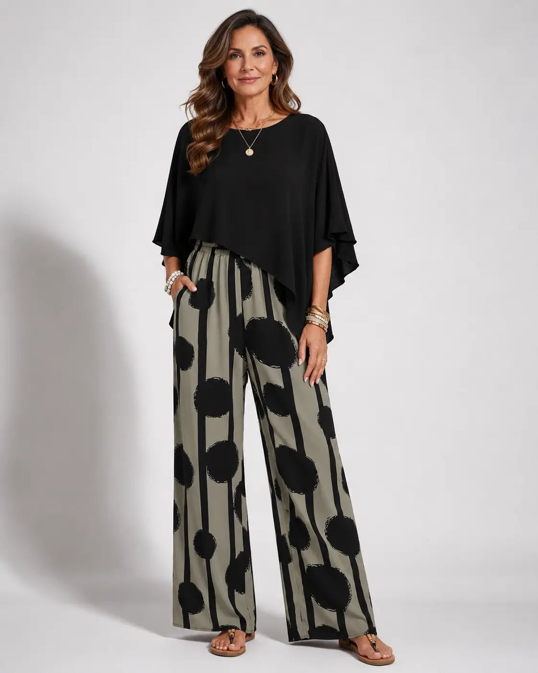 Valeriana | Coordinato Top Asimmetrico e Pantalone Boho