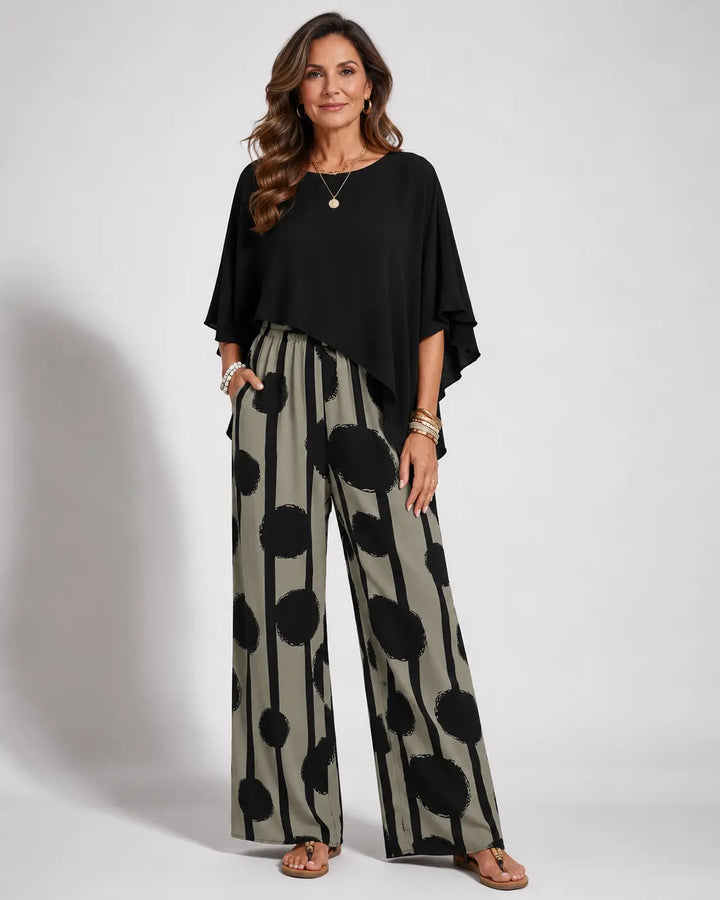 Valeriana | Coordinato Top Asimmetrico e Pantalone Boho