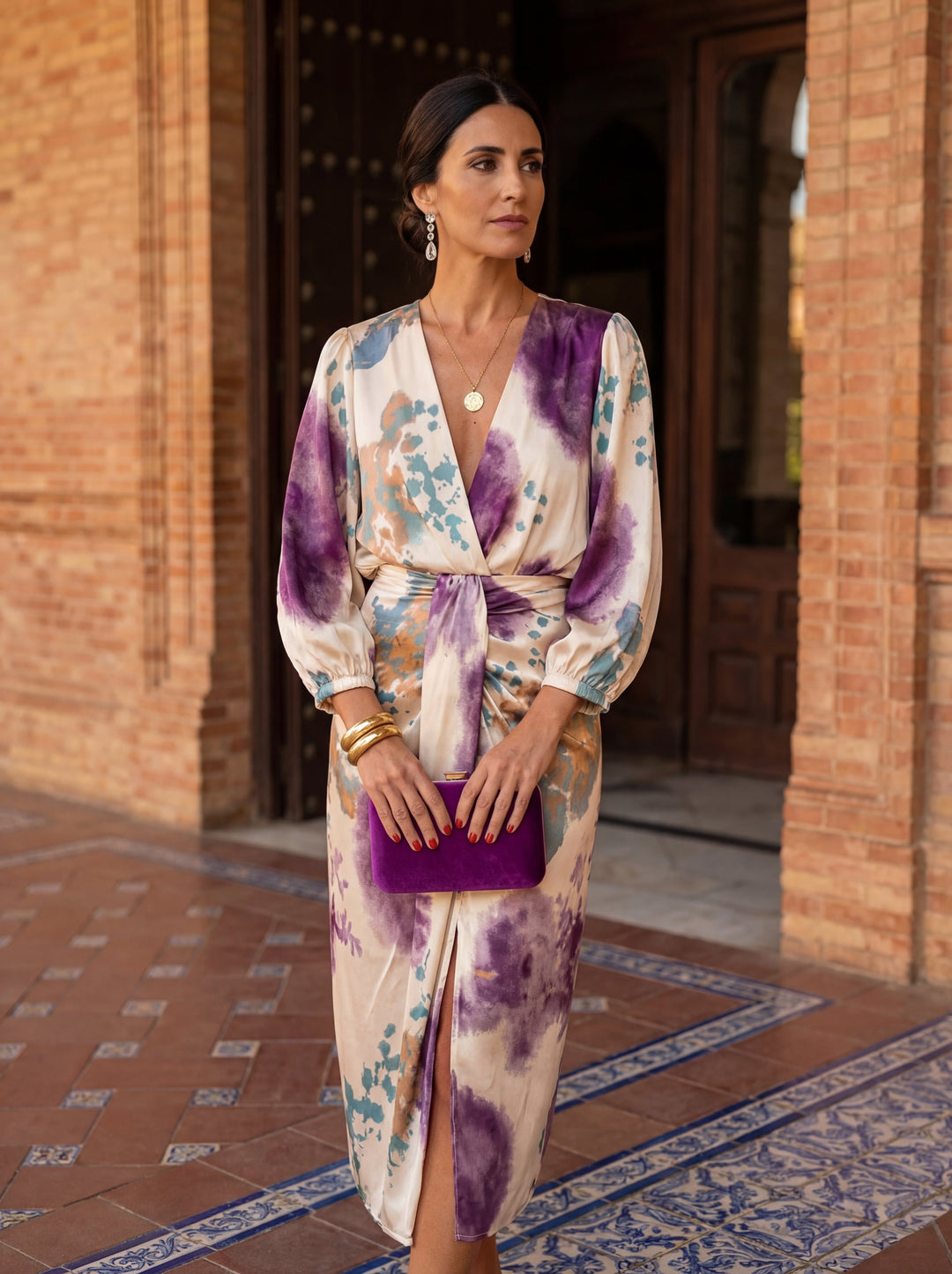 Valeria | Abito in Raso con Scollo a V