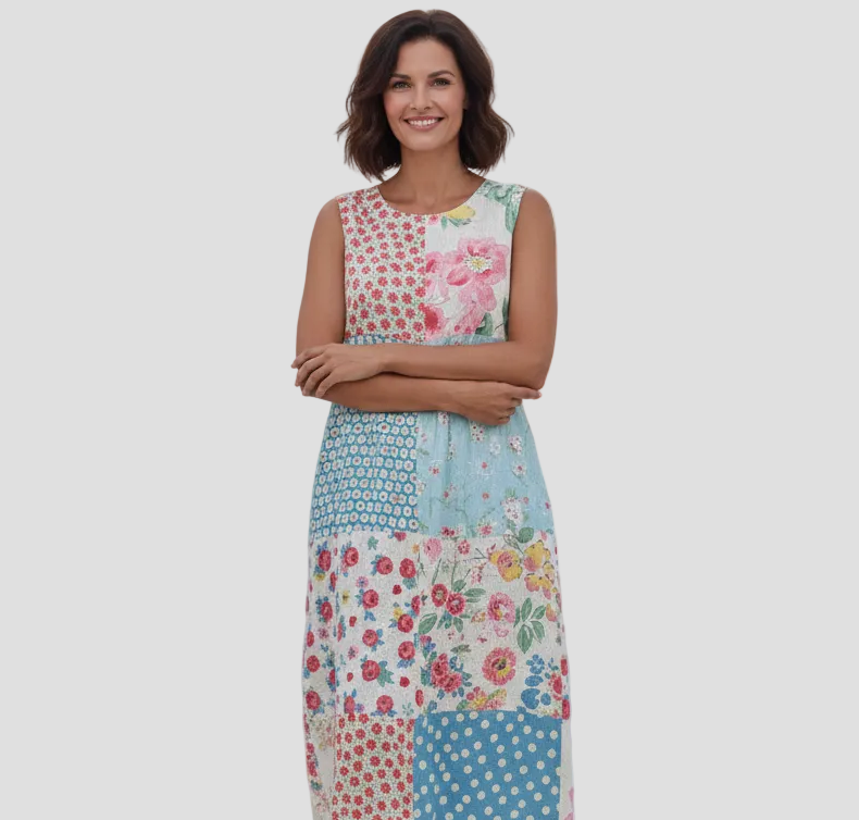 Rania | Abito Midi Patchwork