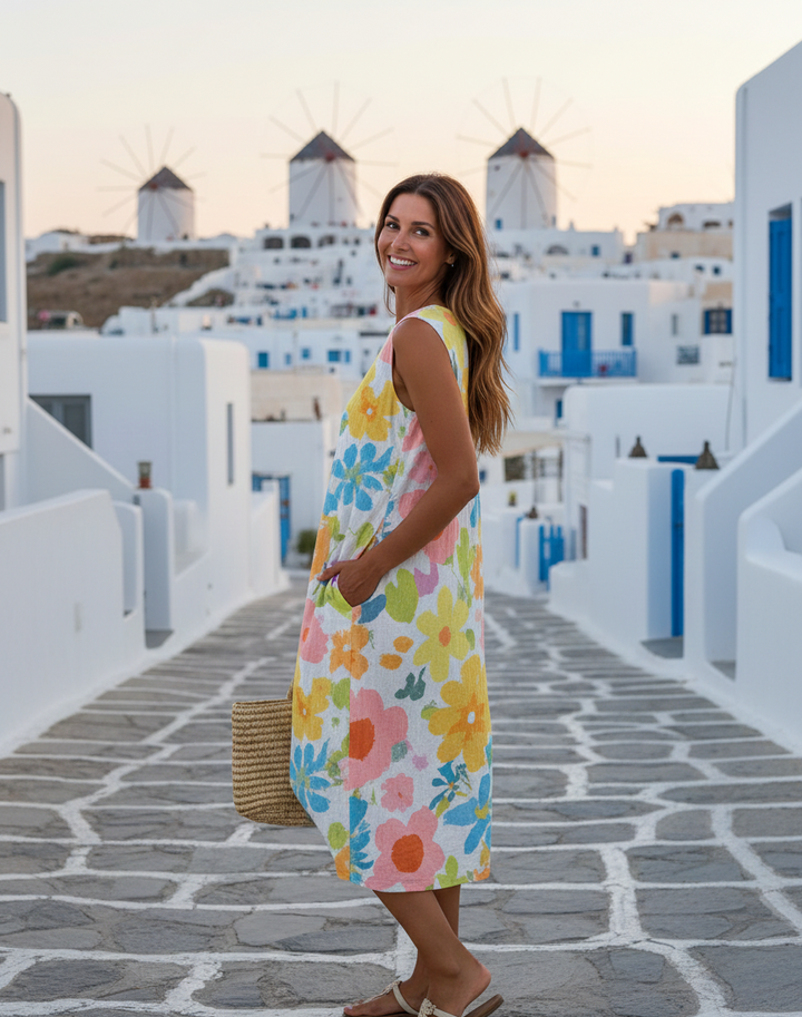 Lena | Abito Midi Floreale Pastello