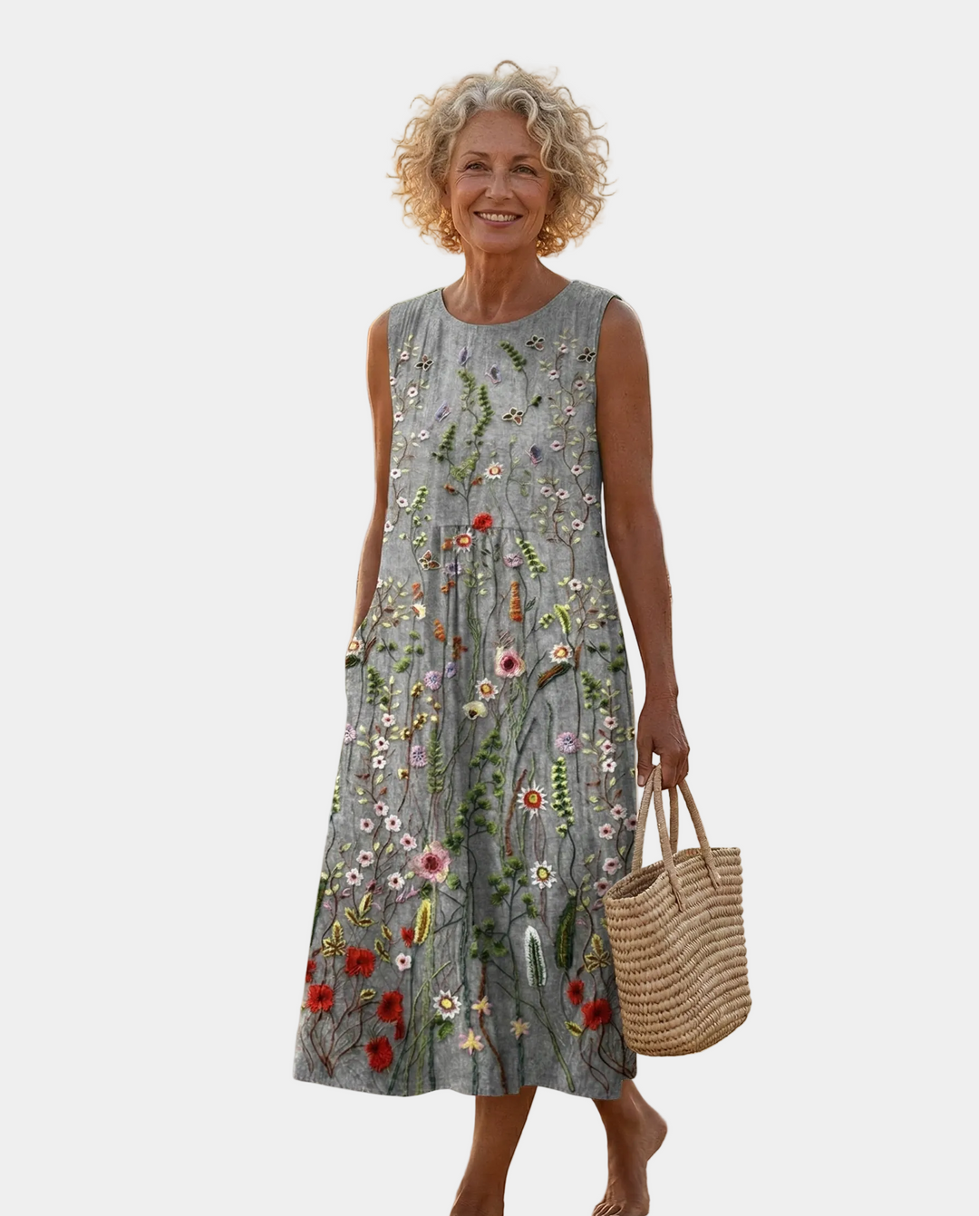Talia | Abito Midi Fiori di Campo