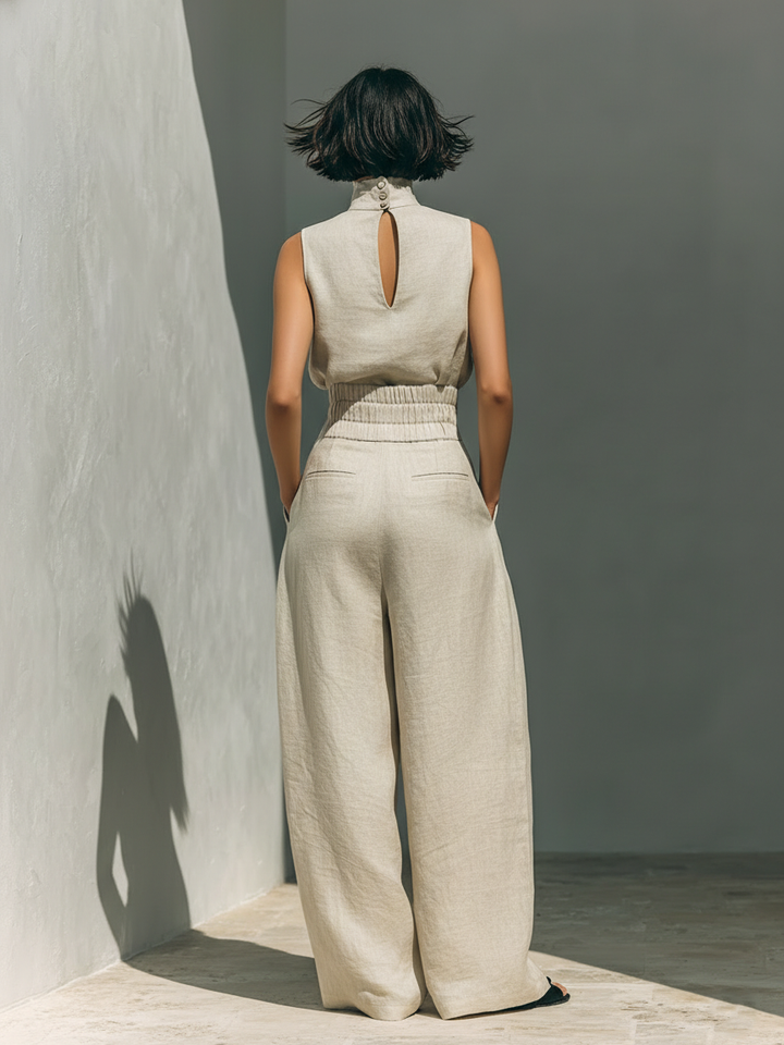 Venancia | Coordinato Minimalista Top e Pantalone Ampio