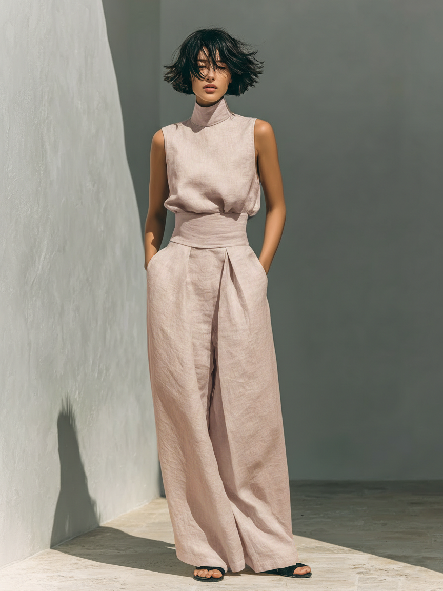 Venancia | Coordinato Minimalista Top e Pantalone Ampio
