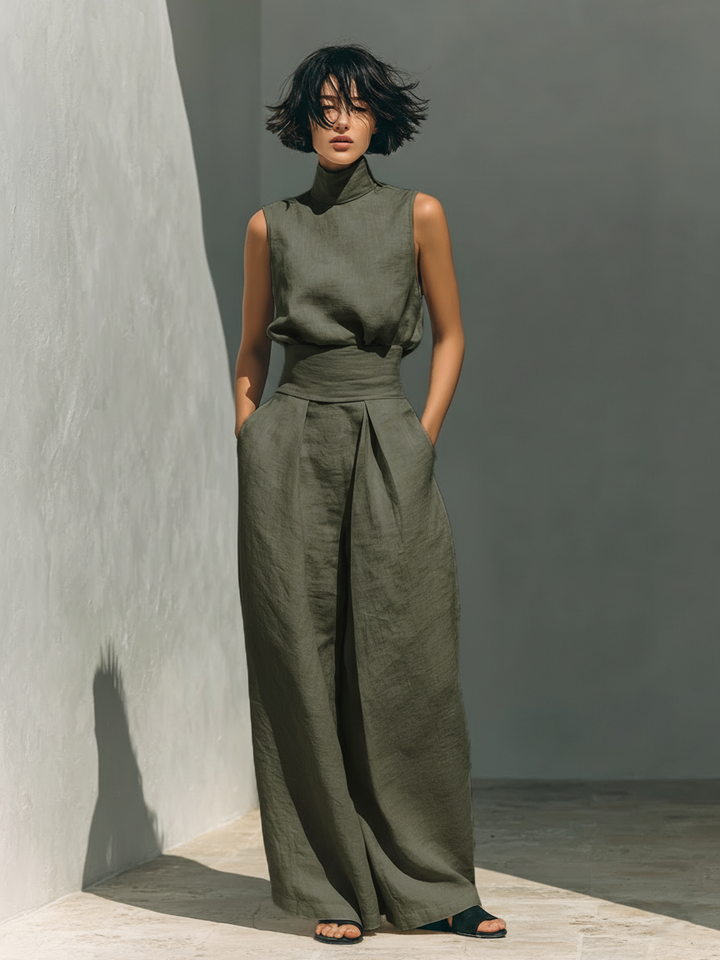 Venancia | Coordinato Minimalista Top e Pantalone Ampio