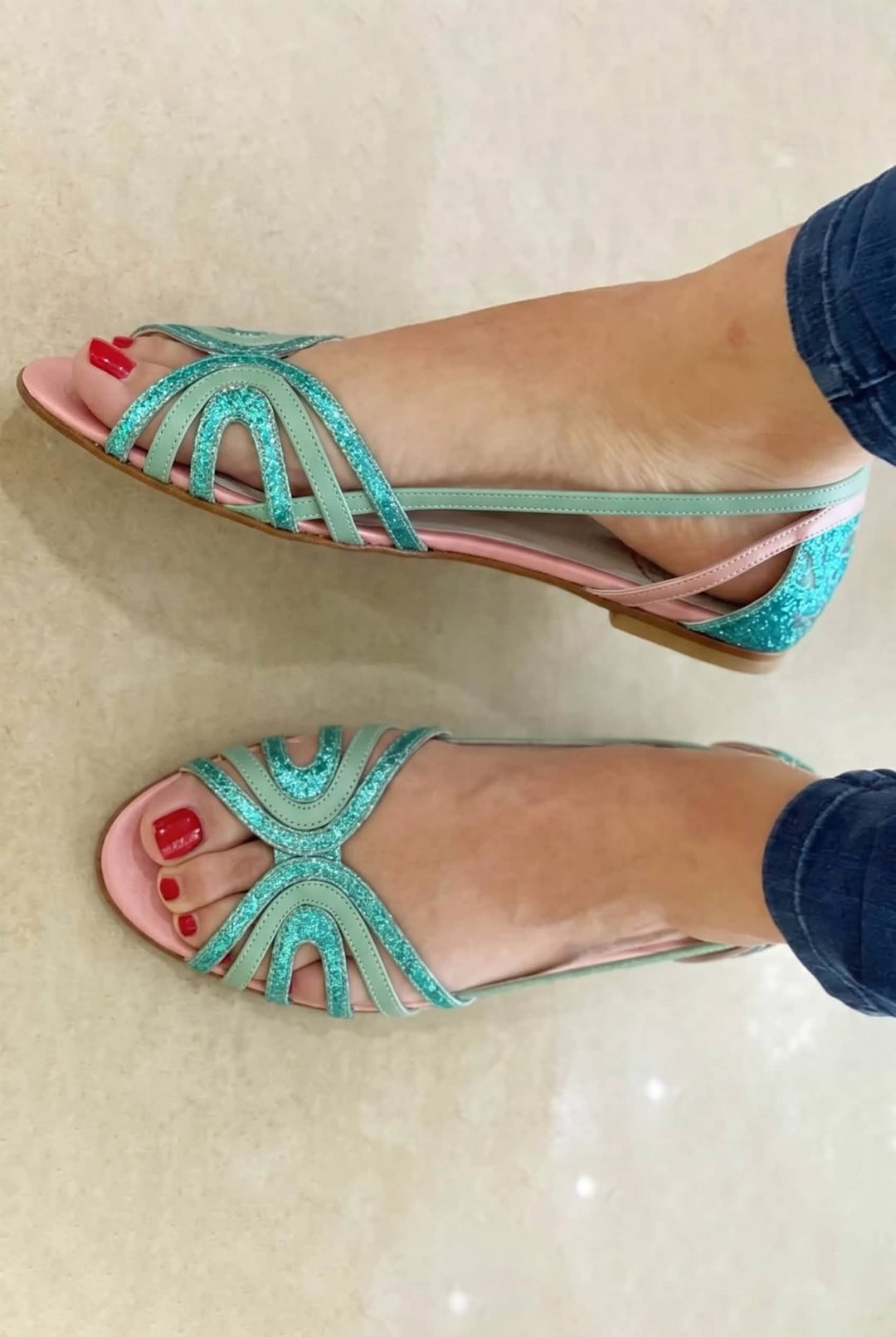 Aitana | Sandali Bassi Metallizzati