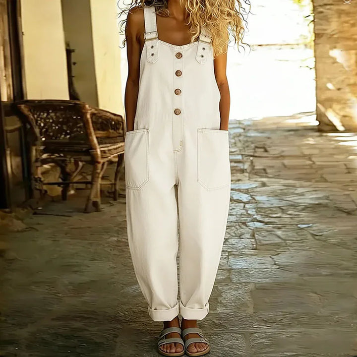 Mae | Salopette Vintage in Denim di Cotone con Bretelle Regolabili