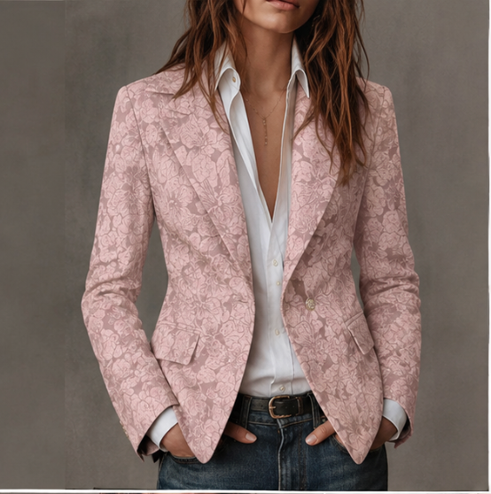 Estelle | Blazer Aderente in Jacquard Paisley - immagine 4