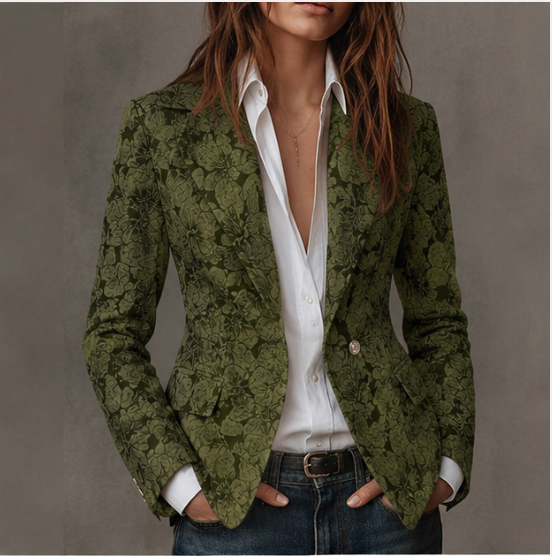 Estelle | Blazer Aderente in Jacquard Paisley - immagine 6