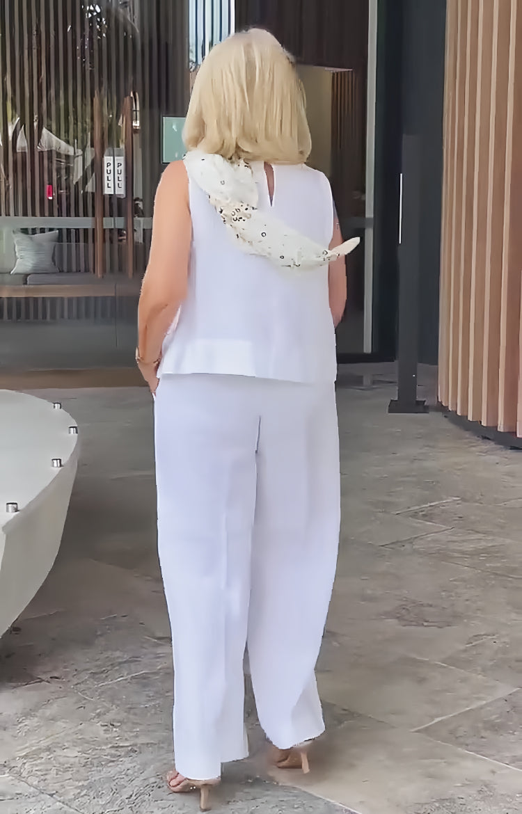 Trinidad | Coordinato Bianco Blusa e Pantalone Ampio