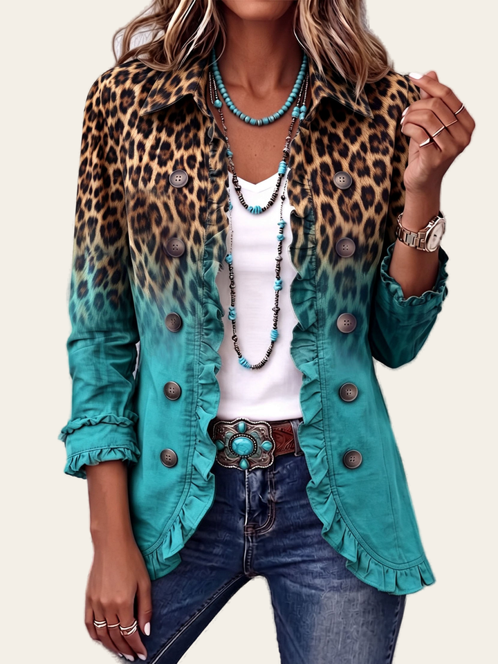 Cassandre | Blazer Leopardato con Volant - immagine principale