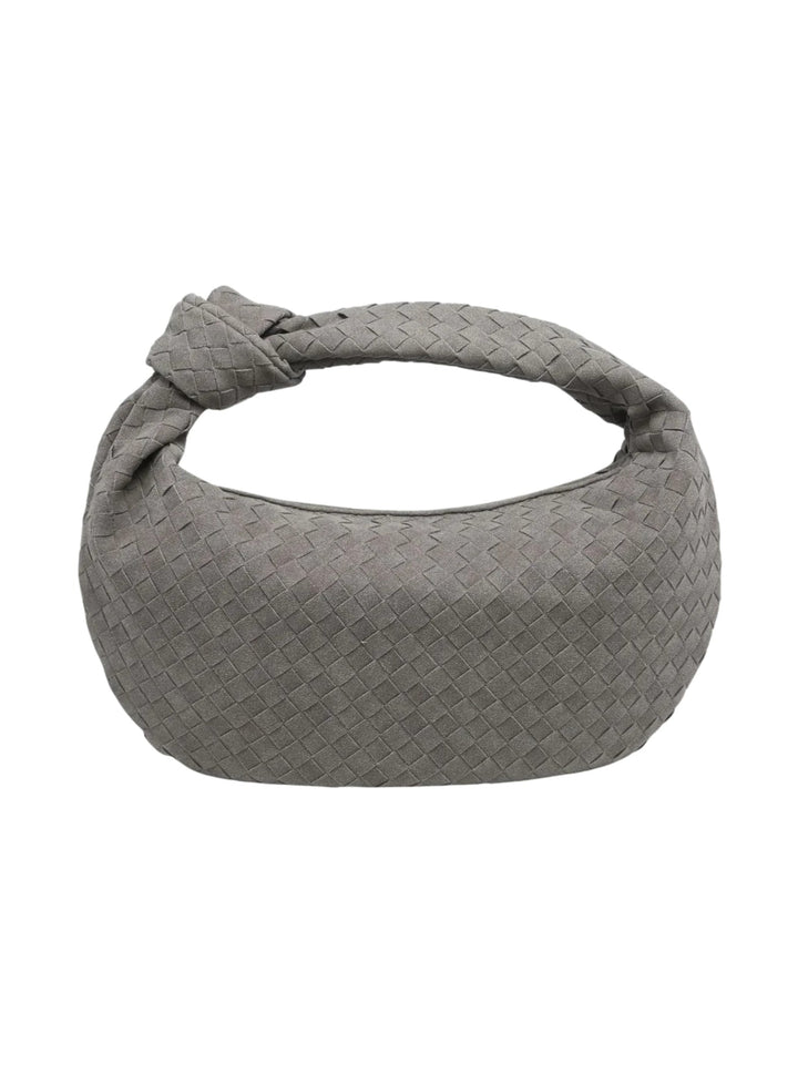 Celeste | Borsa Media Suede Intrecciata con Nodo