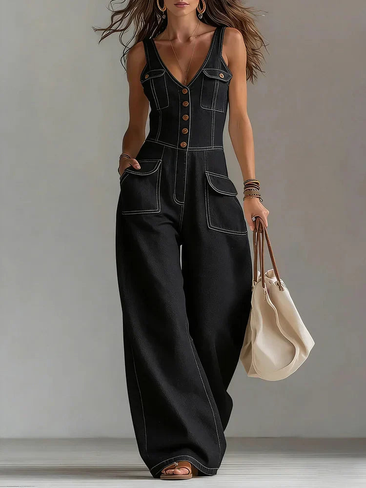 Sophie | Salopette in Denim Ampia e Rilassata