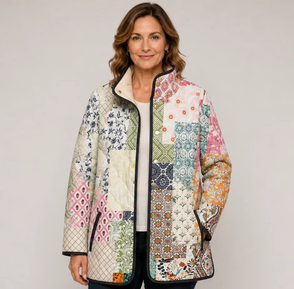 Daniela | Giacca Trapuntata Patchwork in Tonalità Pastello - immagine 1