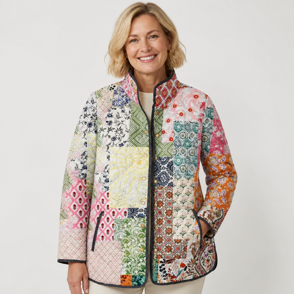 Daniela | Giacca Trapuntata Patchwork in Tonalità Pastello - immagine 3